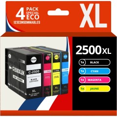✅ Pack 4 cartouches compatibles CANON PGI-2500XL couleur pack en stock