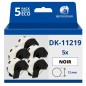 Pack de 5 Rouleaux Étiquettes circulaires prédécoupées compatible BROTHER DK-11219 - Diamètre 12 mm - Unités 1200 - Texte noir