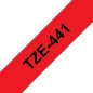 Pack de 5 Rubans compatible avec Brother TZe441 - Texte noir sur fond rouge - Largeur 18 mm x 8 mètres Pack de 5 Rubans compatible avec Brother TZe441 - Texte noir sur fond rouge - Largeur 18 mm x 8 mètres