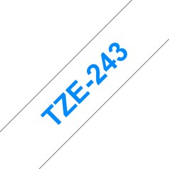 Pack de 5 Rubans compatible avec Brother TZe243 - Texte bleu sur fond blanc - Largeur 18 mm x 8 mètres