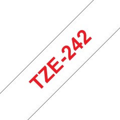 Pack de 5 Rubans compatible avec Brother TZe242 - Texte rouge sur fond blanc - Largeur 18 mm x 8 mètres