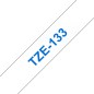 Pack de 5 Rubans adhésifs compatible avec Brother TZe133 - Texte bleu sur fond transparent - Largeur 12 mm x 8 mètres