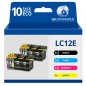Pack compatible avec BROTHER LC-12e XL 10 cartouches Pack compatible avec BROTHER LC-12e XL 10 cartouches