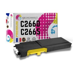 ✅ Toner compatible Dell C2660DN/C2665DNF jaune - remplace 593-BBBR couleur jaune en stock