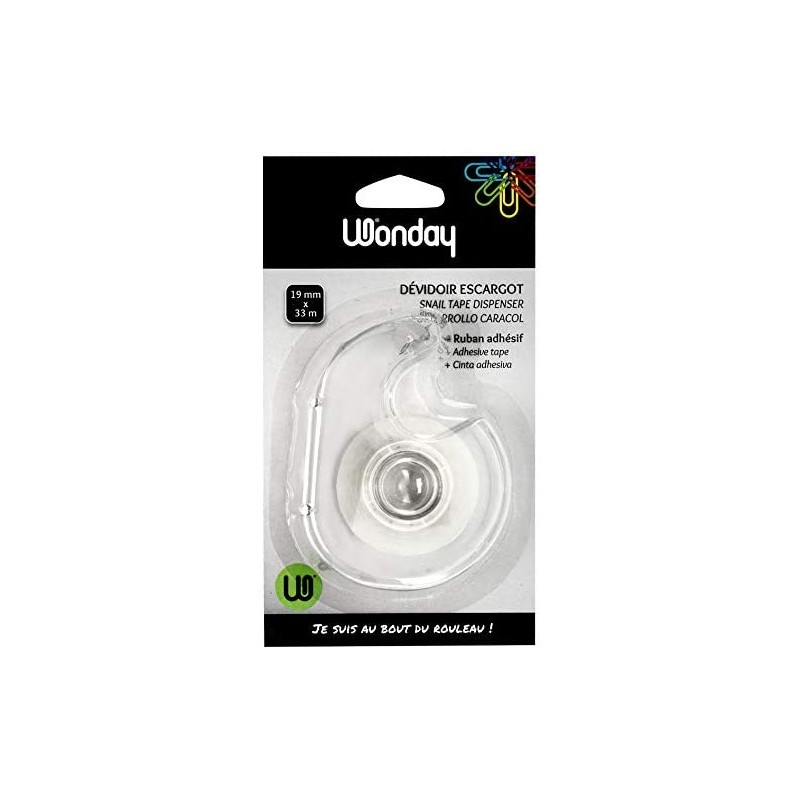 WONDAY Dévidoir Escargot Avec Adhésif 19 mm x 33 m