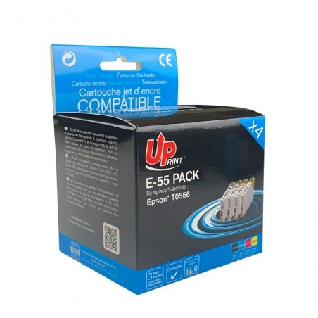 ✅ Pack UPrint compatible 4 cartouches EPSON T055 couleur pack en stock