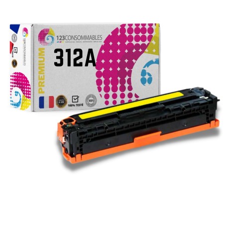 ✅ Toner compatible HP 312A jaune couleur jaune en stock