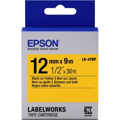 ✅ Epson Ruban Pastel LK-4YBP noir sur jaune 12 mm couleur Noir/jaune en stock