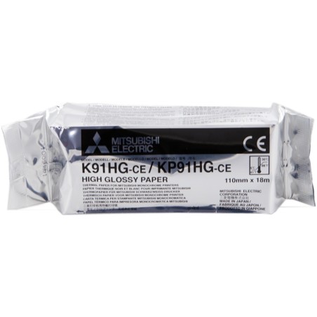 ✅ Mitsubishi Papier thermique KP 91 HG-CE pour moniteur foetal couleur Blanc en stock