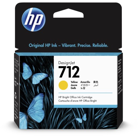 ✅ HP Cartouche encre 712 (3ED69A) jaune couleur jaune en stock