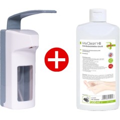 ✅ MyClean HB distributeur mural + 500 ml désinfectant couleur Blanc en stock