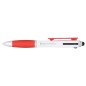 Stylo-bille tactile 4-en-1 trois couleurs soft-touch
