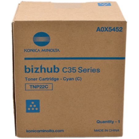✅ Konica Minolta A0X5452 (TNP22C) Toner cyan couleur cyan en stock