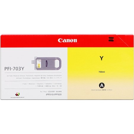 ✅ Canon Cartouche encre PFI-703y (2966B001) jaune couleur jaune en stock