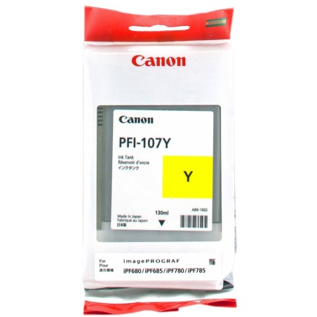 ✅ Canon Cartouche encre PFI-107y (6708B001) jaune couleur jaune en stock