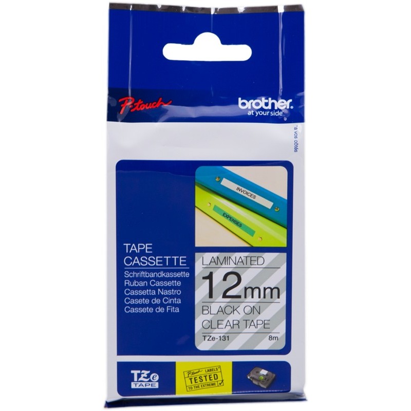 Brother TZe-131 (TZ-131) Ruban Noir sur transparent