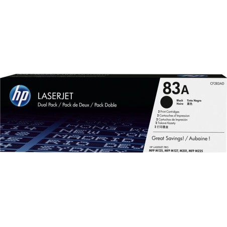 ✅ HP Toner 83A (CF283AD) Multipack Noir couleur Noir en stock