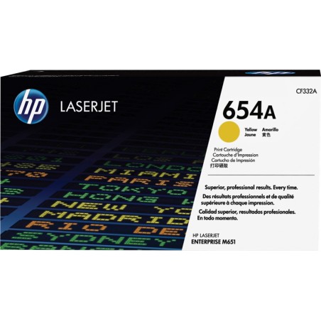 ✅ HP Toner 654A (CF332A) jaune couleur jaune en stock