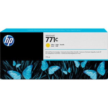 ✅ HP Cartouche encre 771C (B6Y10A) jaune couleur jaune en stock