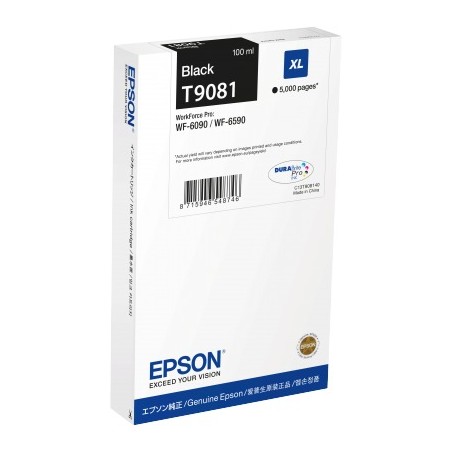 ✅ Epson cartouche encre T9081 (C13T908140) noir couleur Noir en stock