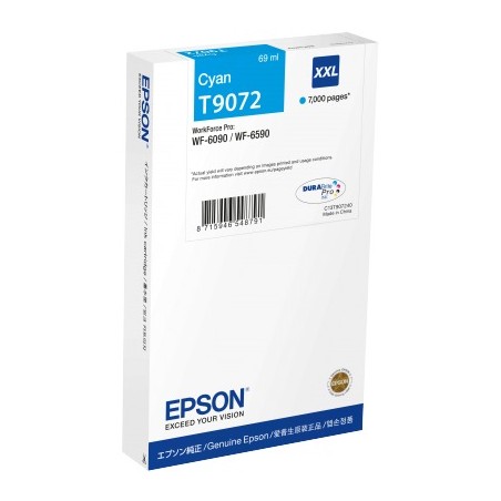 ✅ Epson cartouche encre T9072 (C13T907240) cyan couleur cyan en stock
