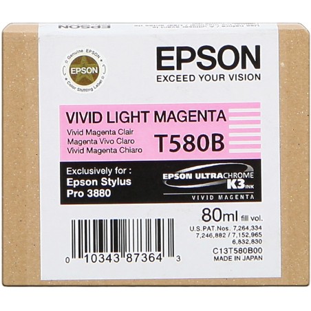✅ Epson cartouche encre T580B (C13T580B00) magenta clair couleur magenta clair en stock