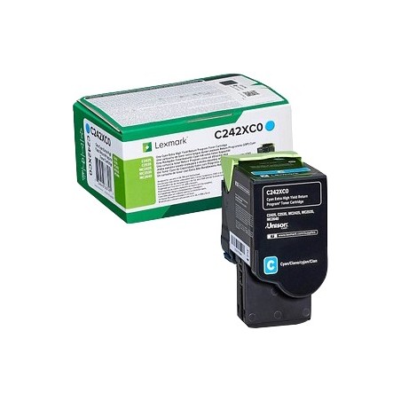 ✅ Lexmark C242XC0 toner cyan couleur cyan en stock