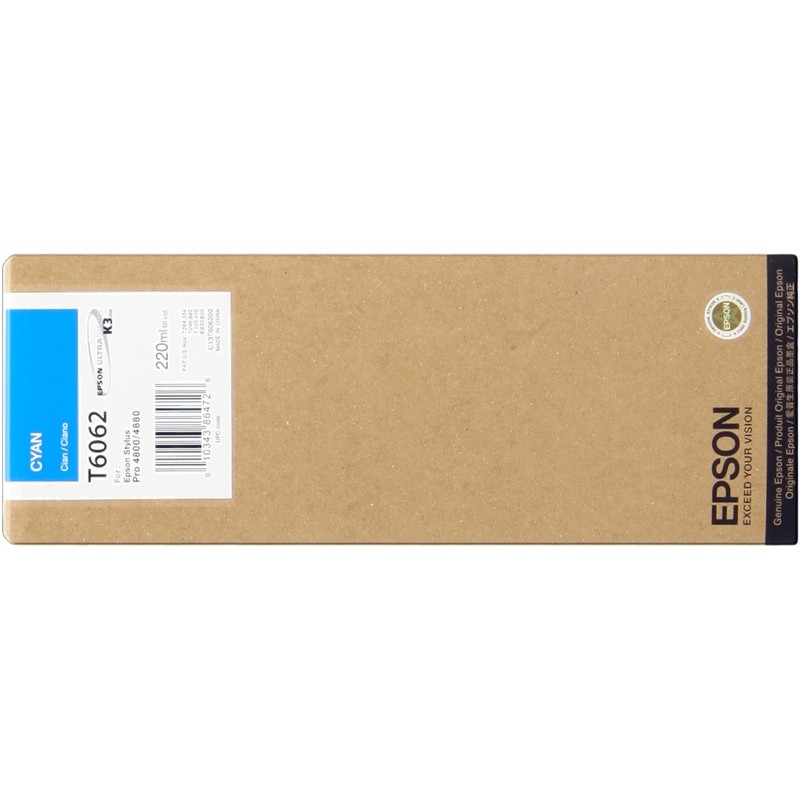 Epson cartouche encre T6062 (C13T606200) cyan Epson cartouche encre T6062 (C13T606200) cyan