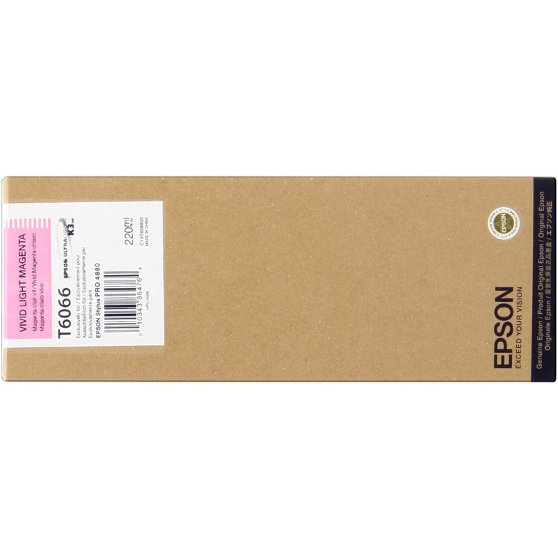 Epson cartouche encre T6066 (C13T606600) magenta clair Epson cartouche encre T6066 (C13T606600) magenta clair