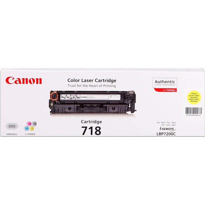 Canon Toner jaune 718 Y (2659B002) Canon Toner jaune 718 Y (2659B002)