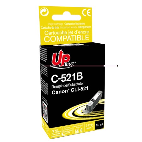 ✅ Cartouche encre UPrint compatible CANON CLI-521BK noir couleur Noir en stock