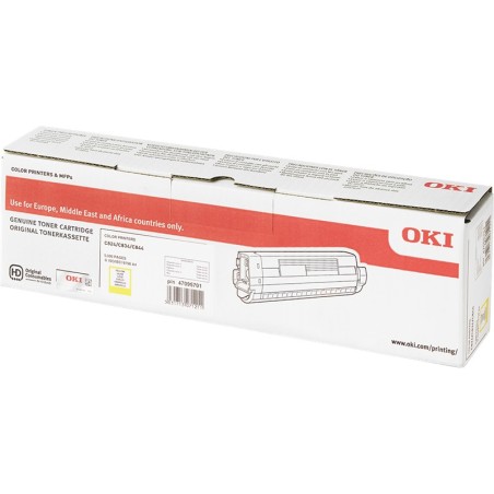 ✅ OKI toner 47095701 jaune couleur jaune en stock
