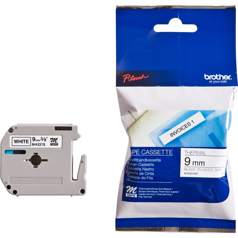 Brother M-K221SBZ (M-K221S) Ruban Noir sur blanc