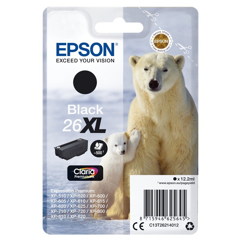 Epson cartouche encre 26XL noir Epson cartouche encre 26XL noir