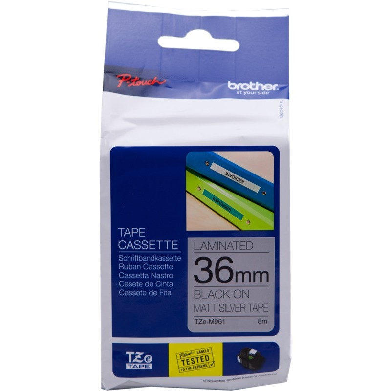 Brother TZe-M961 (TZ-M961)Ruban noir sur argent