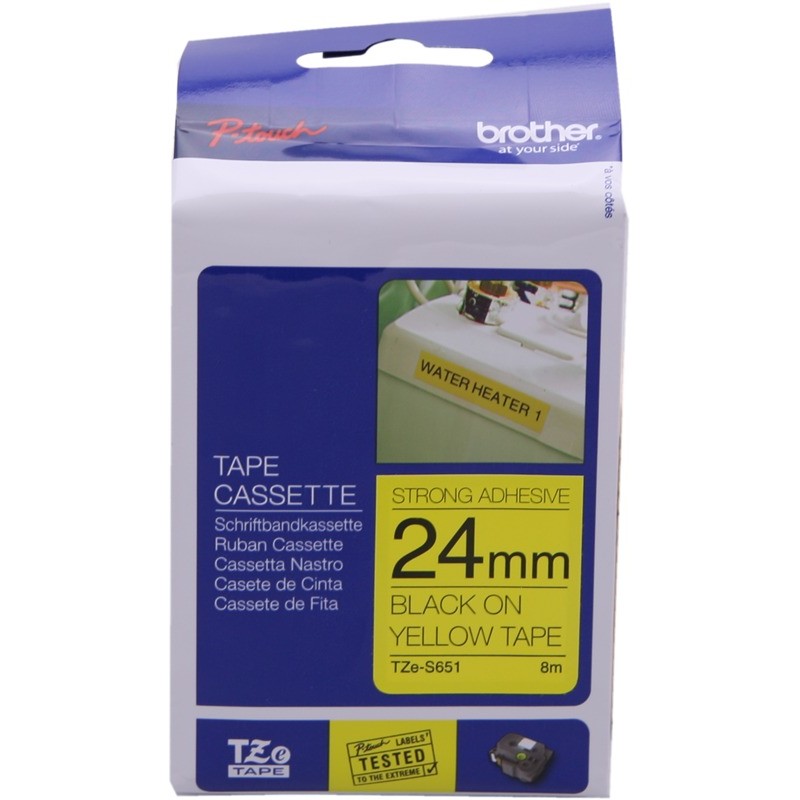 Brother TZe-S651 (TZ-S651) Ruban Noir sur jaune