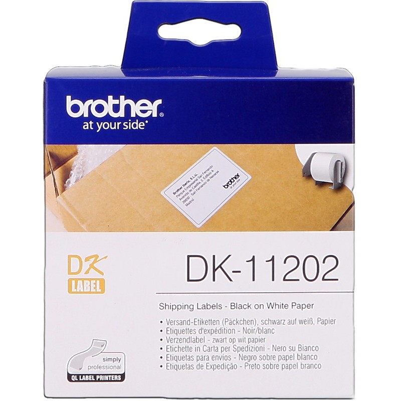 Brother Rouleau étiquettes d'expédition DK-11202 Noir sur blanc, 62 x 100 mm