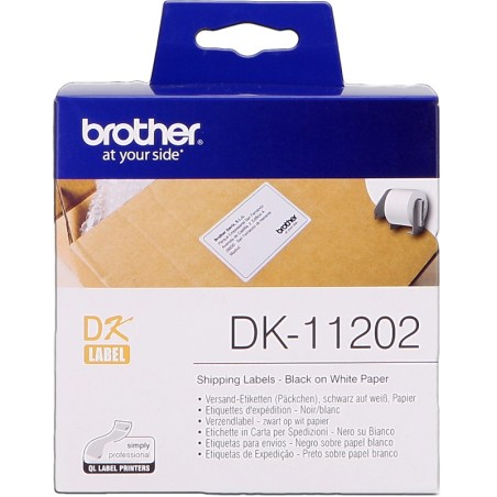✅ Brother Rouleau étiquettes d'expédition DK-11202 Noir sur blanc, 62 x 100 mm couleur Noir/blanc en stock