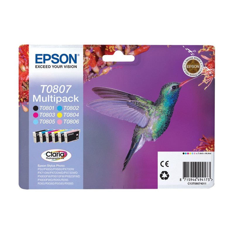 Epson Multipack T0807, 6 cartouches