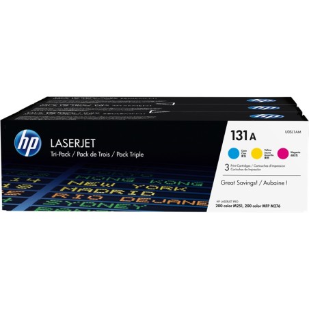 ✅ HP Toner 131A (U0SL1AM) Multipack Cyan / Magenta / Jaune couleur couleur en stock