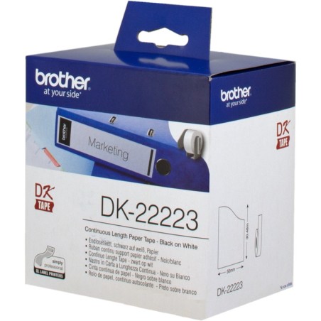 ✅ Brother Rouleau de papier continu DK-22223 Noir sur blanc, 50 mm de large couleur Noir/blanc en stock