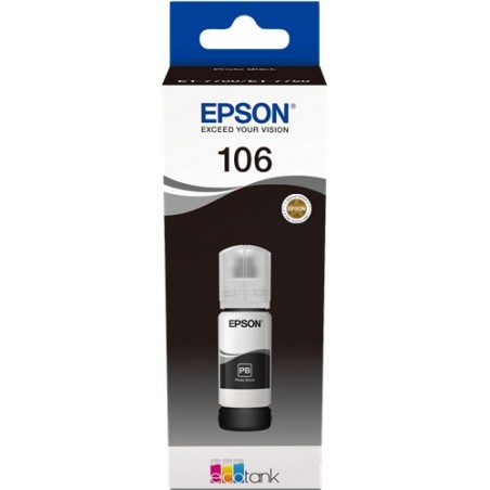 ✅ Epson bouteille encre 106 noir photo couleur noir photo en stock
