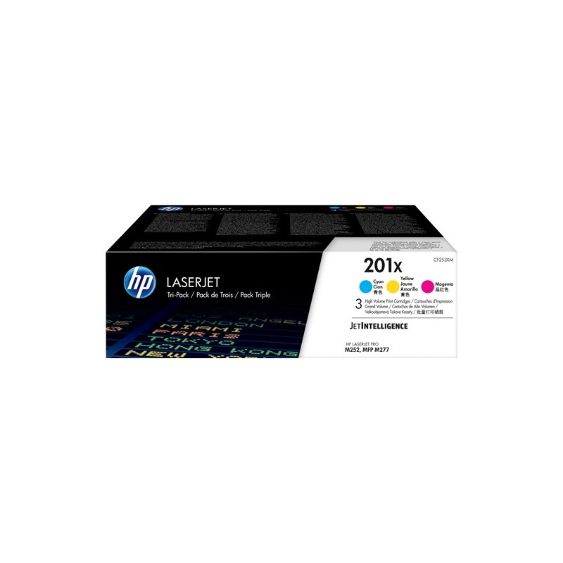 HP Toner 201X (CF253XM) Multipack Cyan / Magenta / Jaune HP Toner 201X (CF253XM) Multipack Cyan / Magenta / Jaune