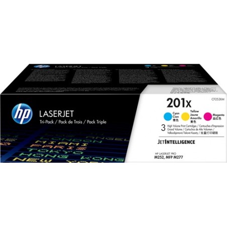 ✅ HP Toner 201X (CF253XM) Multipack Cyan / Magenta / Jaune couleur couleur en stock