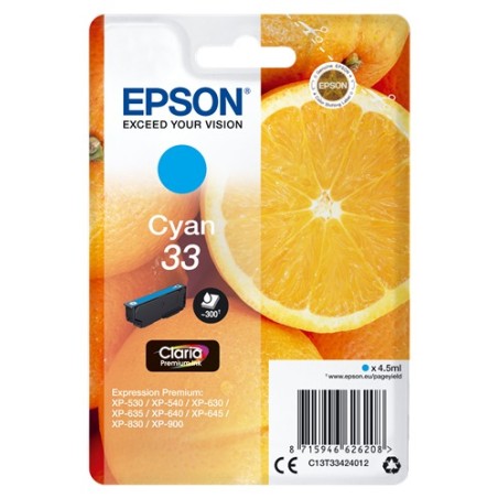 ✅ Epson cartouche encre 33 cyan couleur cyan en stock