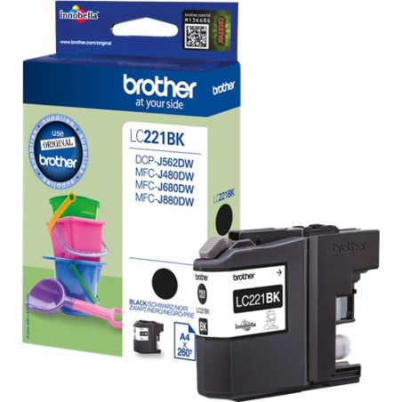 ✅ Brother cartouche encre LC-221BK noir couleur Noir en stock