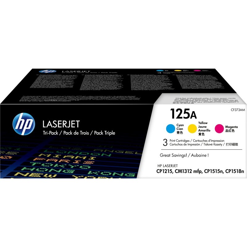 HP Toner 125A (CF373AM) Multipack Cyan / Magenta / Jaune