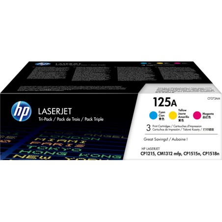 ✅ HP Toner 125A (CF373AM) Multipack Cyan / Magenta / Jaune couleur couleur en stock
