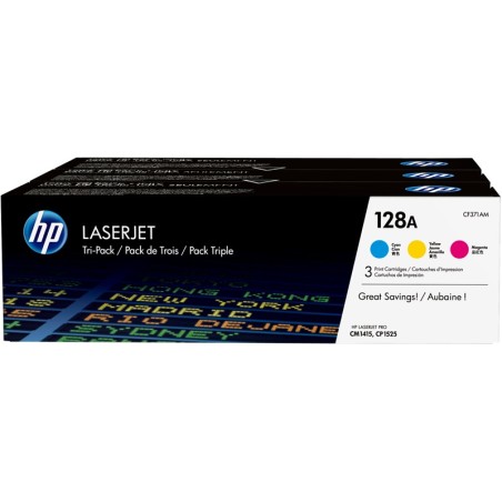 ✅ HP Toner 128A (CF371AM) Multipack Cyan / Magenta / Jaune couleur couleur en stock