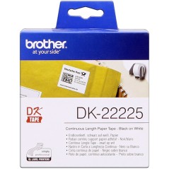 ✅ Brother Rouleau de papier continu DK-22225 Noir sur blanc, 38 mm de large couleur Noir/blanc en stock